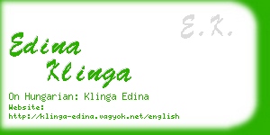 edina klinga business card